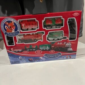 Rudolph the Res Nosed Reindeer Train Set - Red and Green